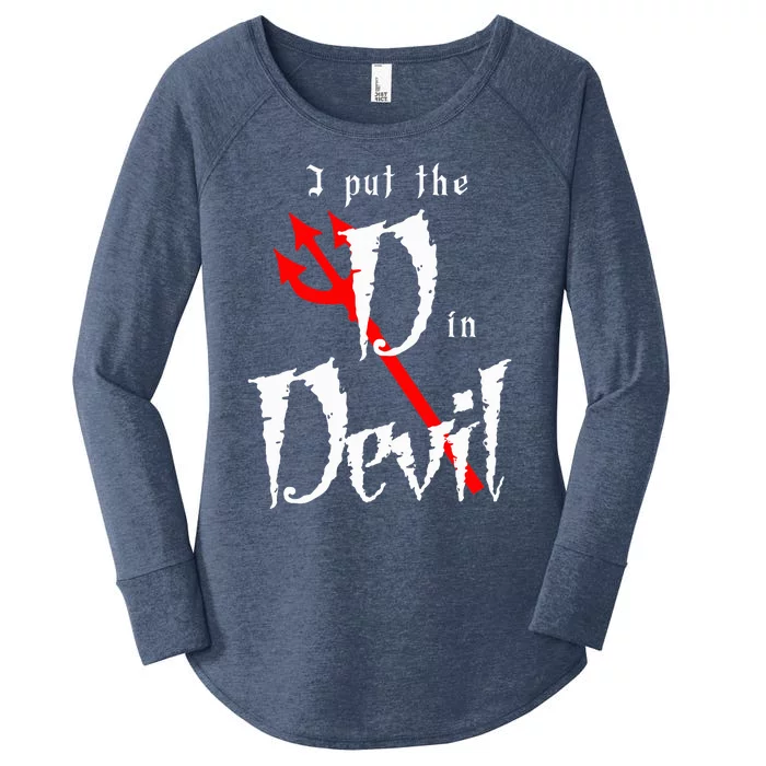 I Put D In Devil Halloween Matching Couple Boyfriend Women's Perfect Tri Tunic Long Sleeve Shirt