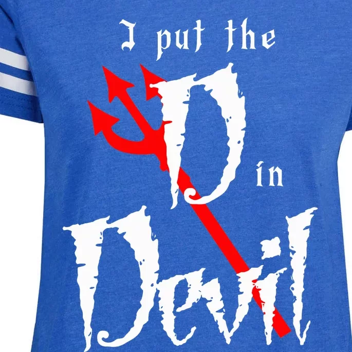 I Put D In Devil Halloween Matching Couple Boyfriend Enza Ladies Jersey Football T-Shirt