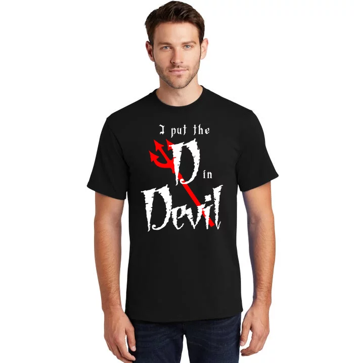 I Put D In Devil Halloween Matching Couple Tall T-Shirt