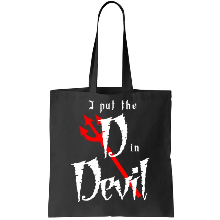 I Put D In Devil Halloween Matching Couple Tote Bag