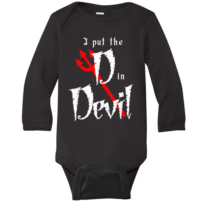 I Put D In Devil Halloween Matching Couple Boyfriend Happy Halloween Baby Long Sleeve Bodysuit