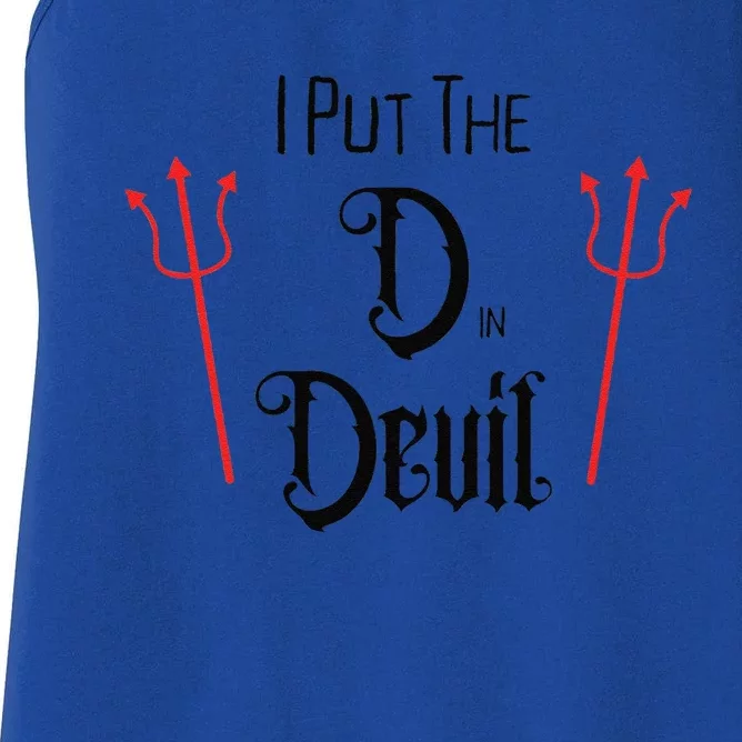 I Put D In Devil Halloween Matching Couple Boyfriend Women's Racerback Tank