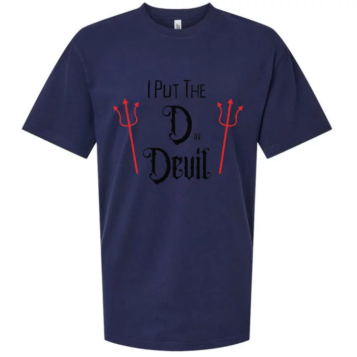 I Put D In Devil Halloween Matching Couple Boyfriend Sueded Cloud Jersey T-Shirt