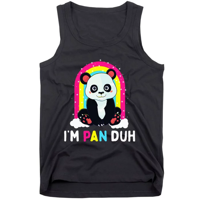 I'm Pan Duh Pansexual Pride Panda Rainbow Flag LGBT Gift Tank Top