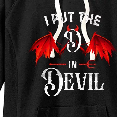 I Put D In Devil Matching Couple Funny Halloween Women's Fleece Hoodie