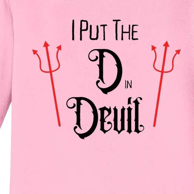 I Put D In Devil Halloween Matching Couple Boyfriend Baby Long Sleeve Bodysuit