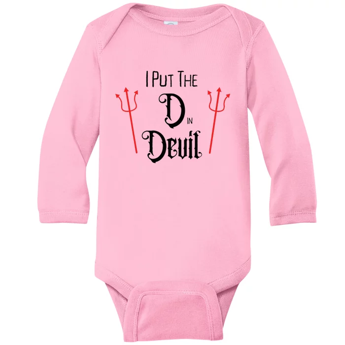 I Put D In Devil Halloween Matching Couple Boyfriend Baby Long Sleeve Bodysuit