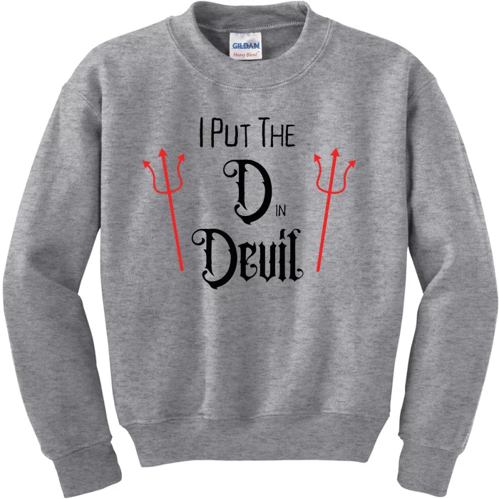 I Put D In Devil Halloween Matching Couple Boyfriend Kids Sweatshirt