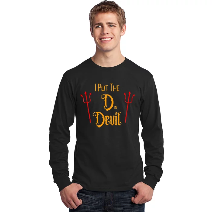 I Put D In Devil Halloween Matching Couple Long Sleeve Shirt