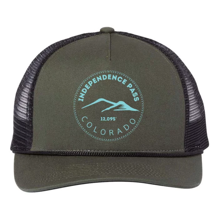 Independence Pass Elevated Colorado Mountain Retro Rope Trucker Hat Cap