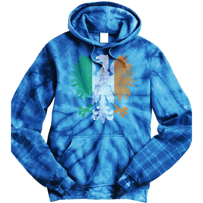 Irish Polish Eagle Flag Meaningful Gift Tie Dye Hoodie