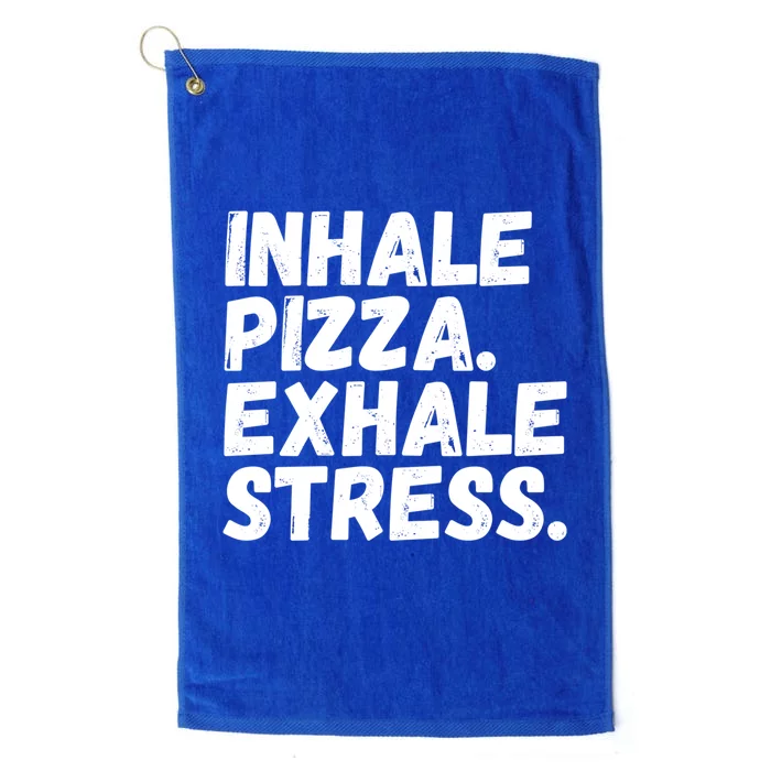 Inhale Pizza Exhale Stress Funny Meditation Pizza Lovers Cute Gift Platinum Collection Golf Towel