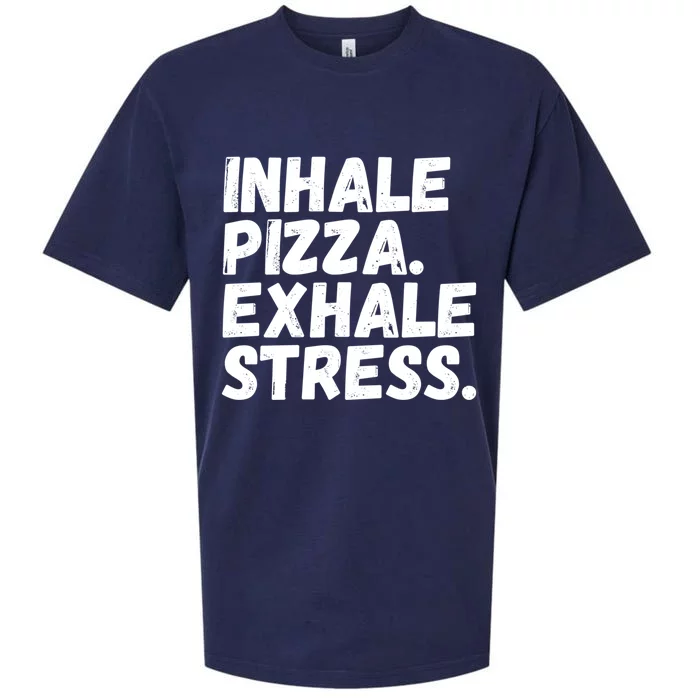 Inhale Pizza Exhale Stress Funny Meditation Pizza Lovers Cute Gift Sueded Cloud Jersey T-Shirt