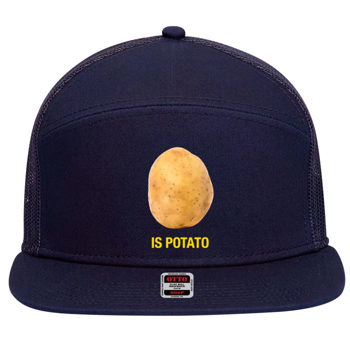 Is Potato Funny Late Show Meme Comedy TV Saying 7 Panel Mesh Trucker Snapback Hat