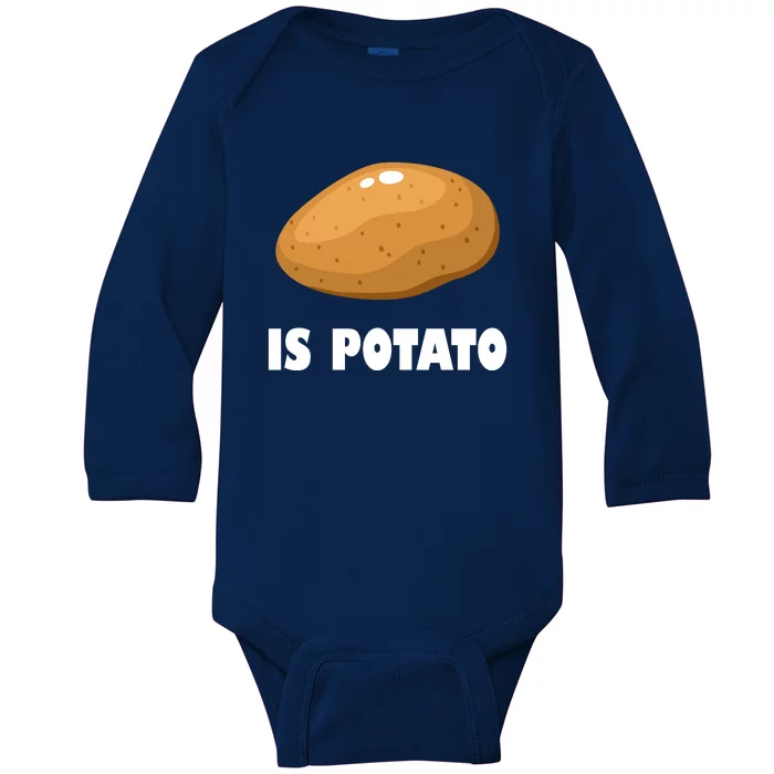 Is Potato Funny Meme Late Night Baby Long Sleeve Bodysuit