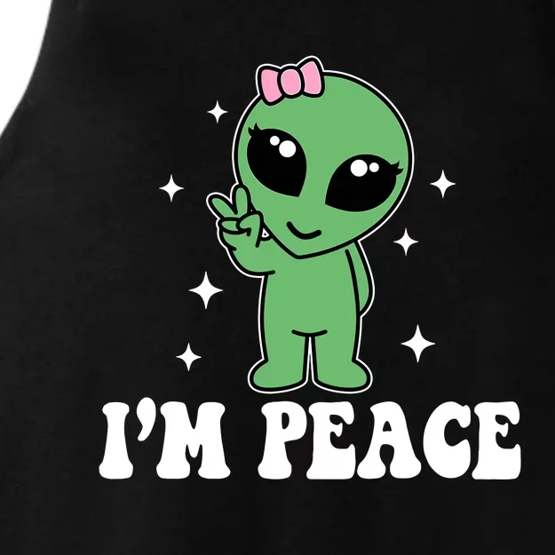 IM Peace Funny Alien Couples Matching ValentineS Day Ladies Tri-Blend Wicking Tank