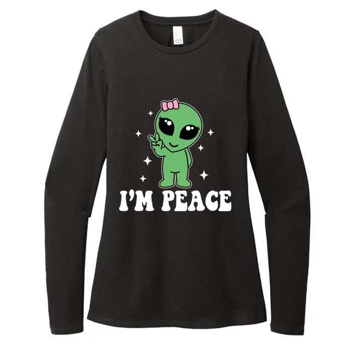 IM Peace Funny Alien Couples Matching ValentineS Day Womens CVC Long Sleeve Shirt