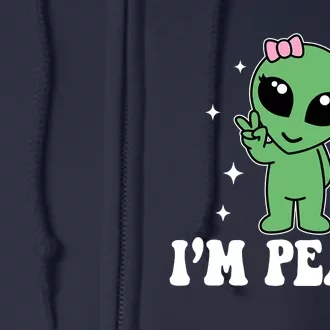 IM Peace Funny Alien Couples Matching ValentineS Day Full Zip Hoodie