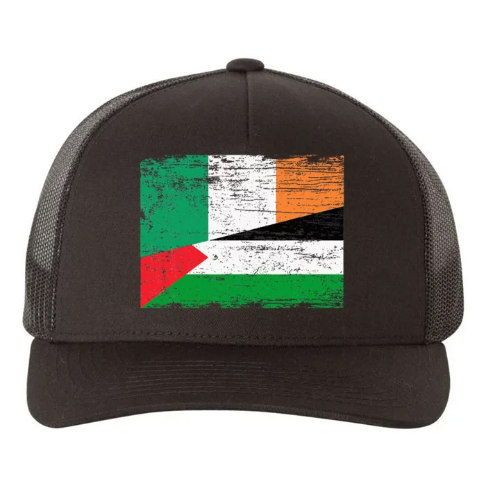 Ireland Palestine Flags Half Irish Half Palestinian Yupoong Adult 5-Panel Trucker Hat