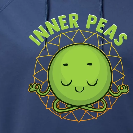 Inner Peas Funny Inner Peace Foodie Pun Meme Cute Gift Performance Fleece Hoodie