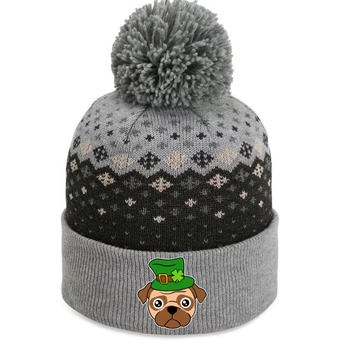 Irish Pug Funny St Patrick's Day Shamrock Hat Dog Lover Cool Gift The Baniff Cuffed Pom Beanie