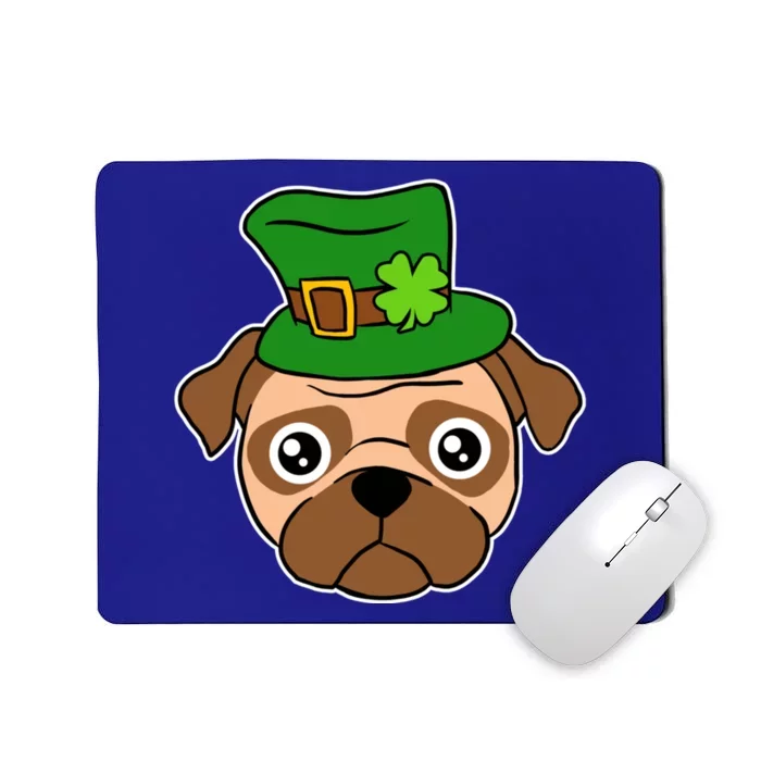 Irish Pug Funny St Patrick's Day Shamrock Hat Dog Lover Cool Gift Mousepad