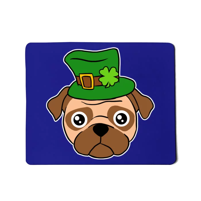 Irish Pug Funny St Patrick's Day Shamrock Hat Dog Lover Cool Gift Mousepad