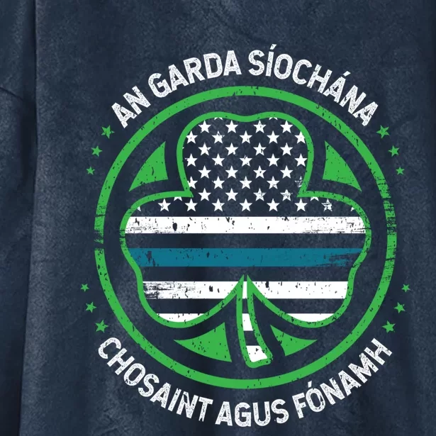 Irish Police Garda St Patrick's Day Gift St Paddy Present Cute Gift Hooded Wearable Blanket