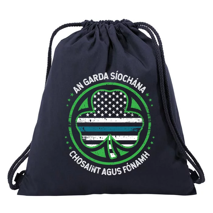 Irish Police Garda St Patrick's Day Gift St Paddy Present Funny Gift Drawstring Bag