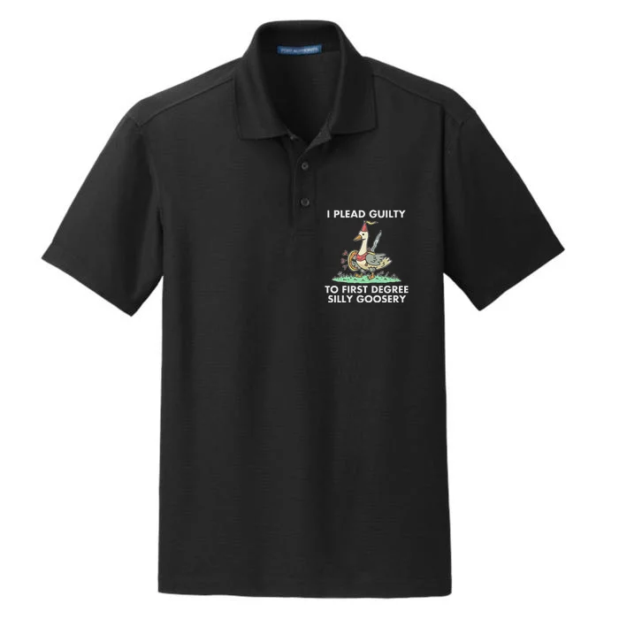 I Plead Guilty To F.I.R.S.T Degree Silly Goosery Apparel Dry Zone Grid Performance Polo