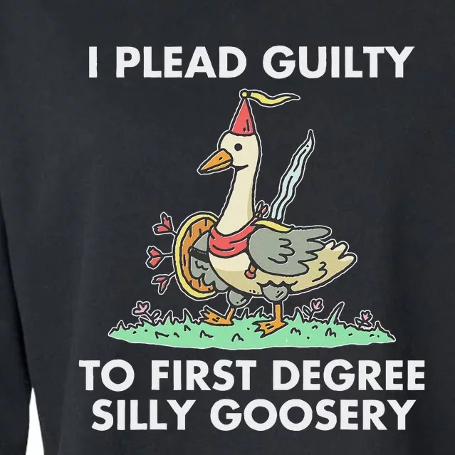 I Plead Guilty To F.I.R.S.T Degree Silly Goosery Apparel Cropped Pullover Crew