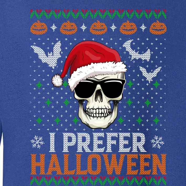 I Prefer Halloween Skull Christmas Sweater Ugly Gift Toddler Sweatshirt