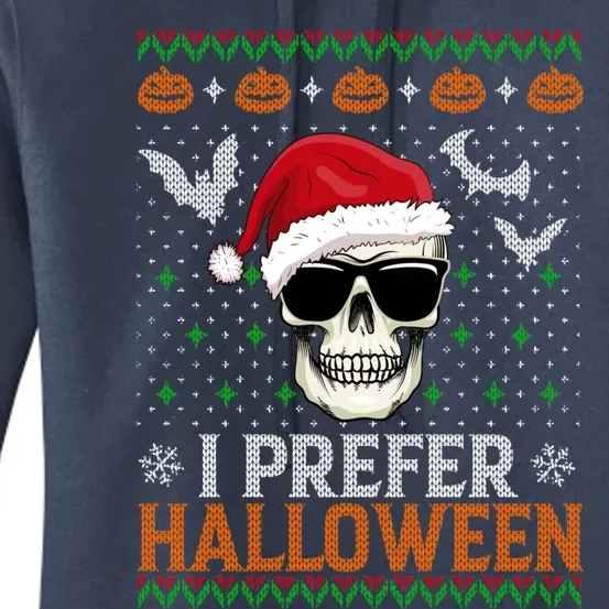 I Prefer Halloween Skull Christmas Sweater Ugly Gift Women's Pullover Hoodie