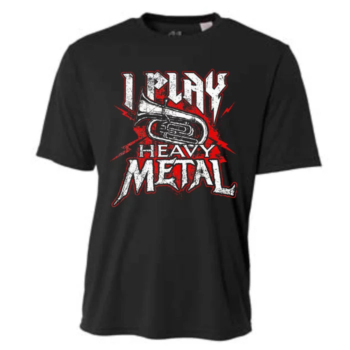 I Play Heavy Metal Tuba Player & Marching Band Cooling Performance Crew T-Shirt