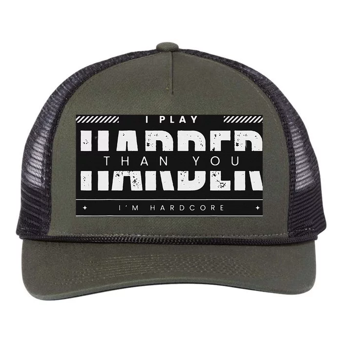 I Play Harder Than You IM Hardcore Summer I Play Punk Retro Rope Trucker Hat Cap