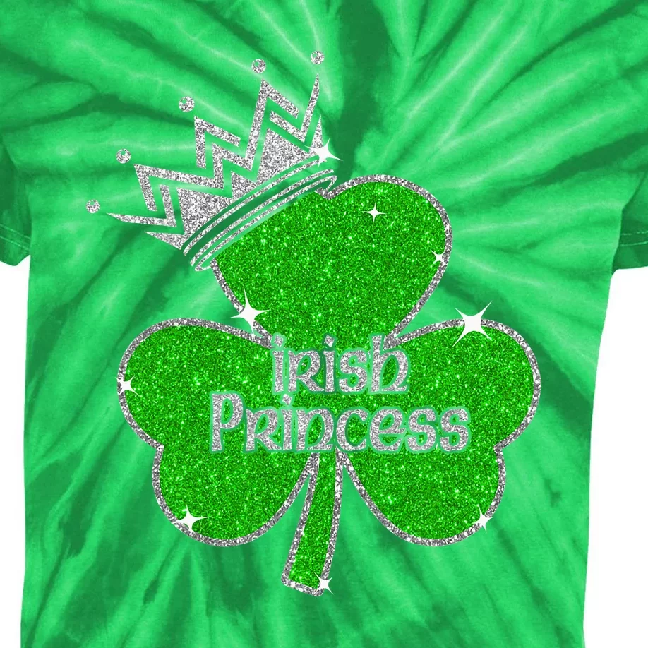 Irish Princess Happy St Patricks Day Shamrock Kids Tie-Dye T-Shirt