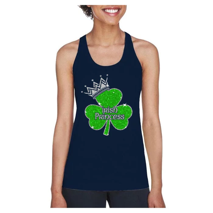 Irish Princess Happy St Patricks Day Shamrock Women's Racerback Tank