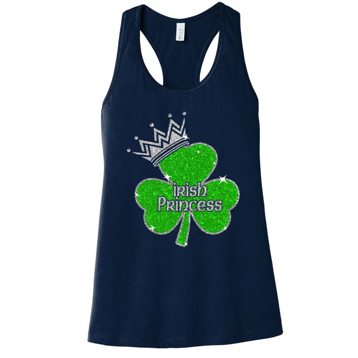 Irish Princess Happy St Patricks Day Shamrock Women's Racerback Tank