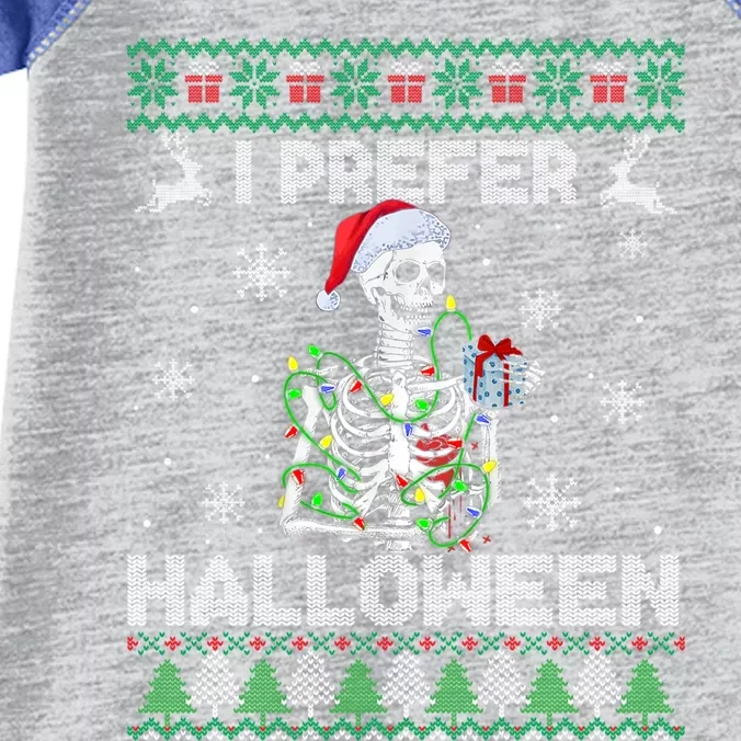 I Prefer Halloween Christmas Sweater Funny Skeleton Xmas Cute Gift Infant Baby Jersey Bodysuit