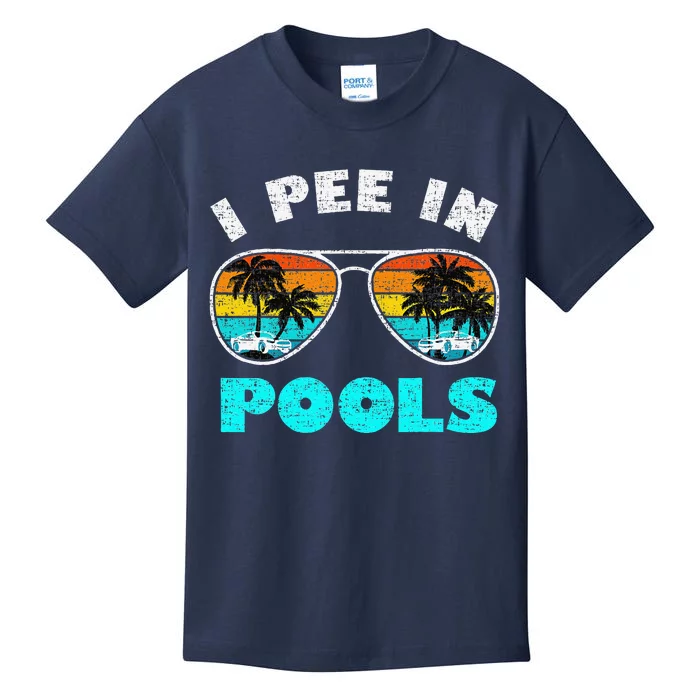 I Pee In Pools Sunglasses Summer Vacation Swimming Kids T-Shirt