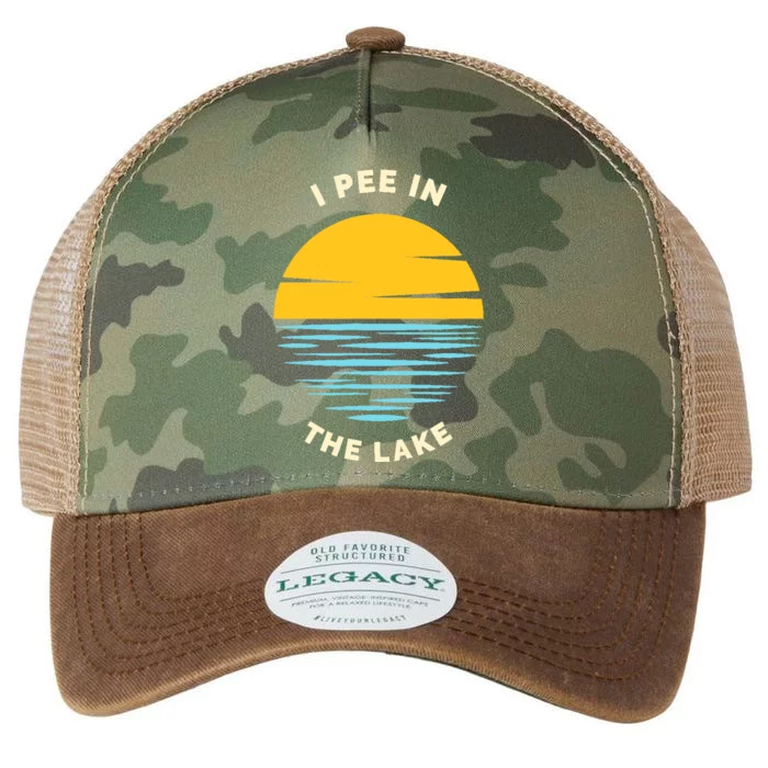 I PEE IN THE LAKE Funny Summer Vacation Boating Swimming Legacy Tie Dye Trucker Hat