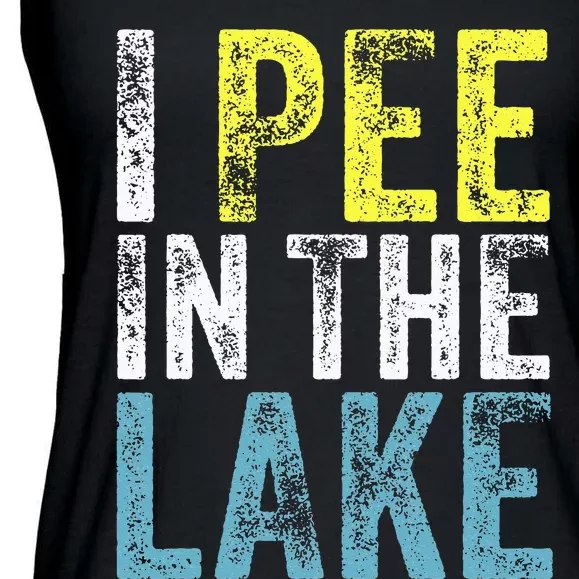 I Pee In The Lake Funny Summer Vacation Funny Camping Party Ladies Essential Flowy Tank