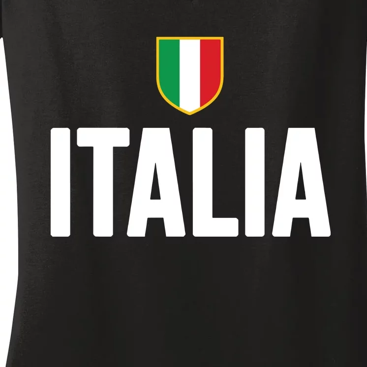 Italia Pride Italian Roots Themed Gift Italy Flag Theme Women's V-Neck T-Shirt