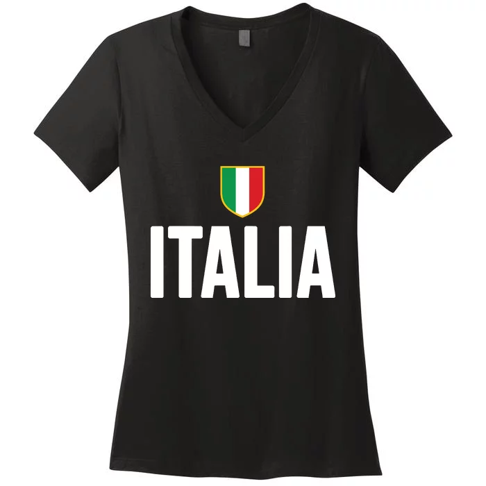 Italia Pride Italian Roots Themed Gift Italy Flag Theme Women's V-Neck T-Shirt