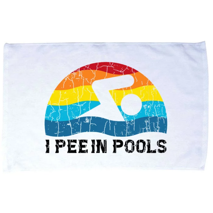 I Pee In Pools Funny Swimmer Swimming Coach Player Microfiber Hand Towel