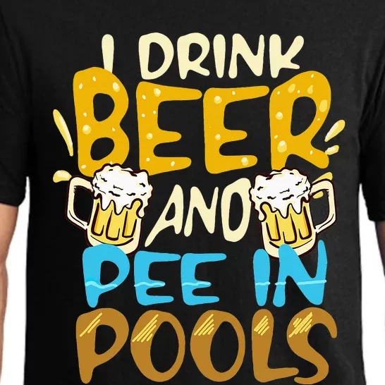 I Pee In Pools Swimming Swim Drink Beer I Pee In Pools Pajama Set