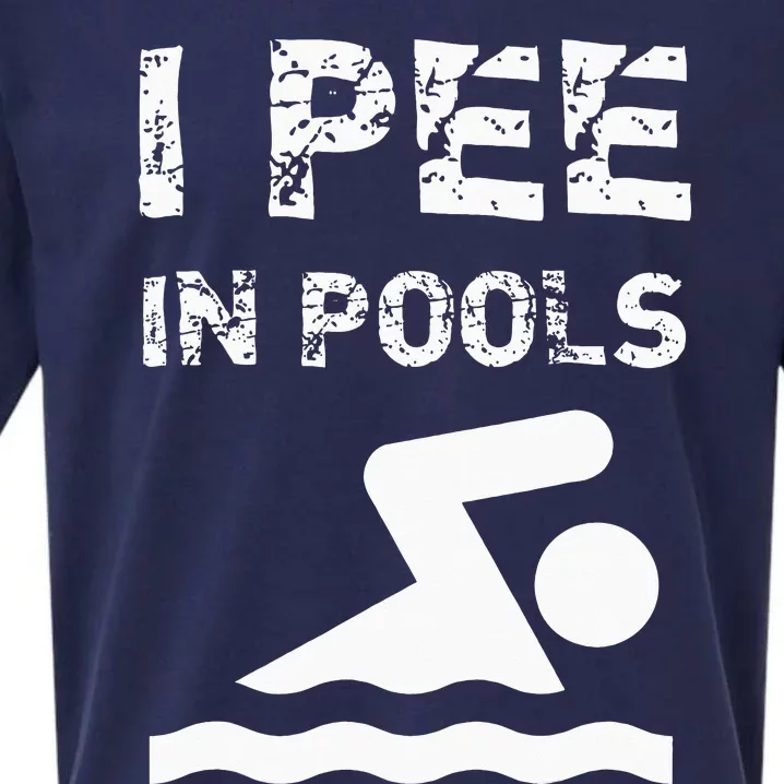 I Pee In Pools Funny Swimming Sarcastic Swim Saying Sueded Cloud Jersey T-Shirt