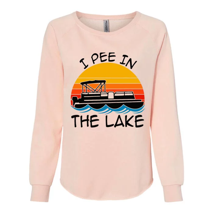 I pee in the lake vintage boating pontoon Womens California Wash Sweatshirt