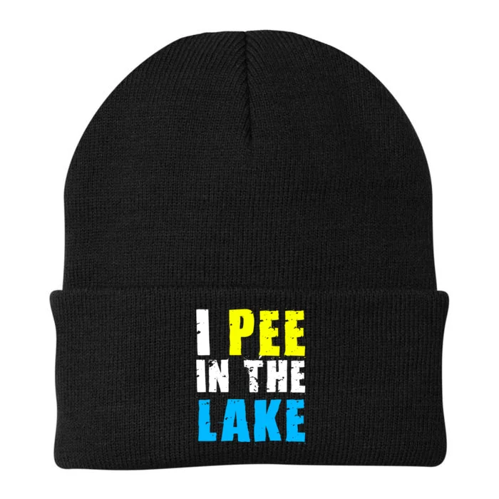 I Pee In The Lake Funny Summer Vacation Knit Cap Winter Beanie