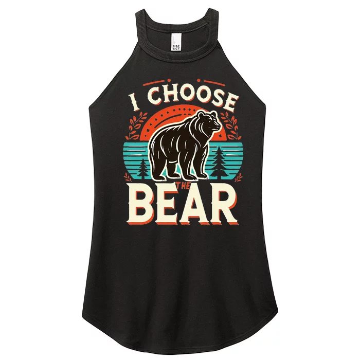 I Pick I Choose The Bear In The Woods Than A Man Women’s Perfect Tri Rocker Tank